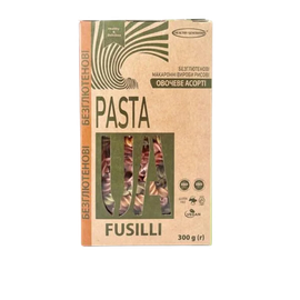 Паста рисова безглютенова  з овочами Fusilly 