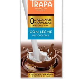 Шоколад молочний TRAPA без глютену і  БЕЗ ЦУКРУ