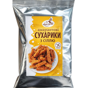 Сухарики з темного хліба з амарантом з сілью без глютену 