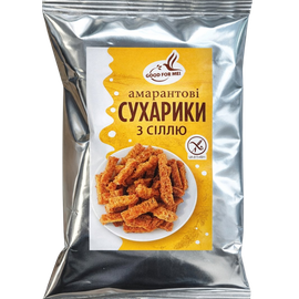 Сухарики з темного хліба з амарантом з сілью без глютену 