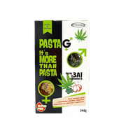 Паста рисова PASTA G зі спіруліною, шпінатом, гарбузом, куркумою та коноплею