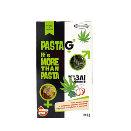 Паста рисова PASTA G зі спіруліною, шпінатом, гарбузом, куркумою та коноплею